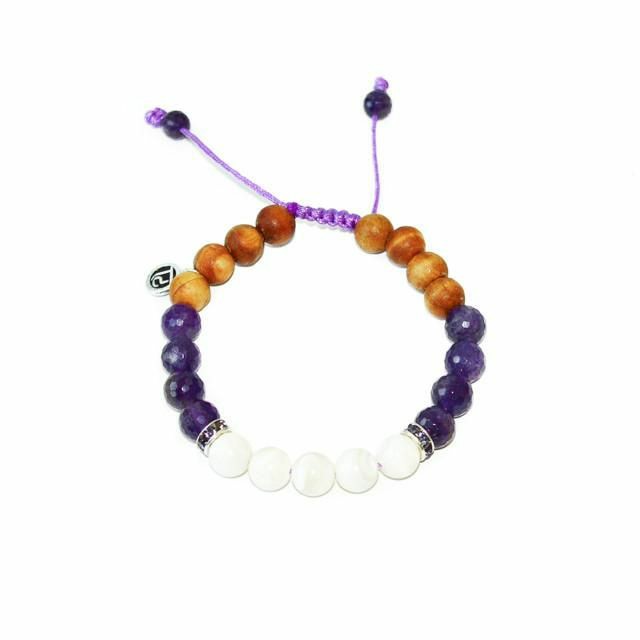 The Seahorse Spirit Animal Bracelet | Amethyst + Pearl Mala Beads.