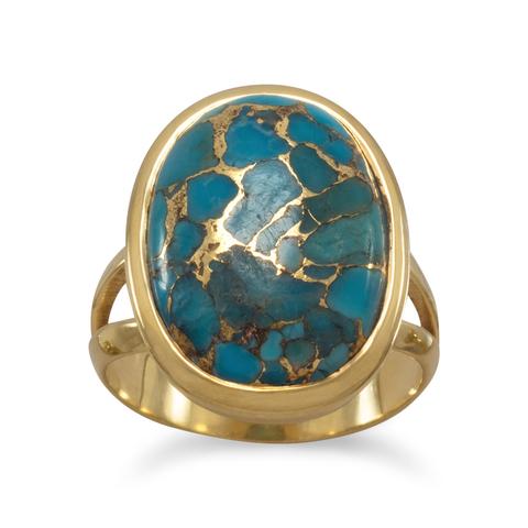 Turquoise + Gold Ring