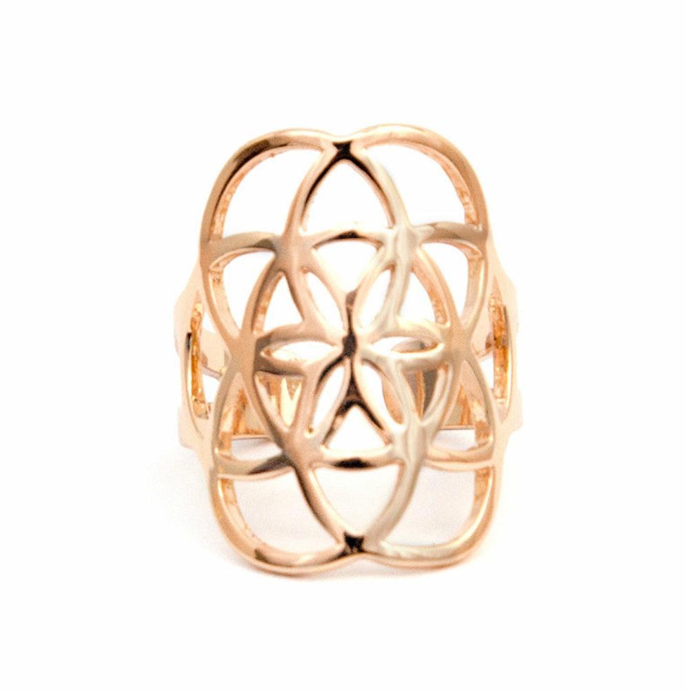 Seed of Life Ring - Rose Gold