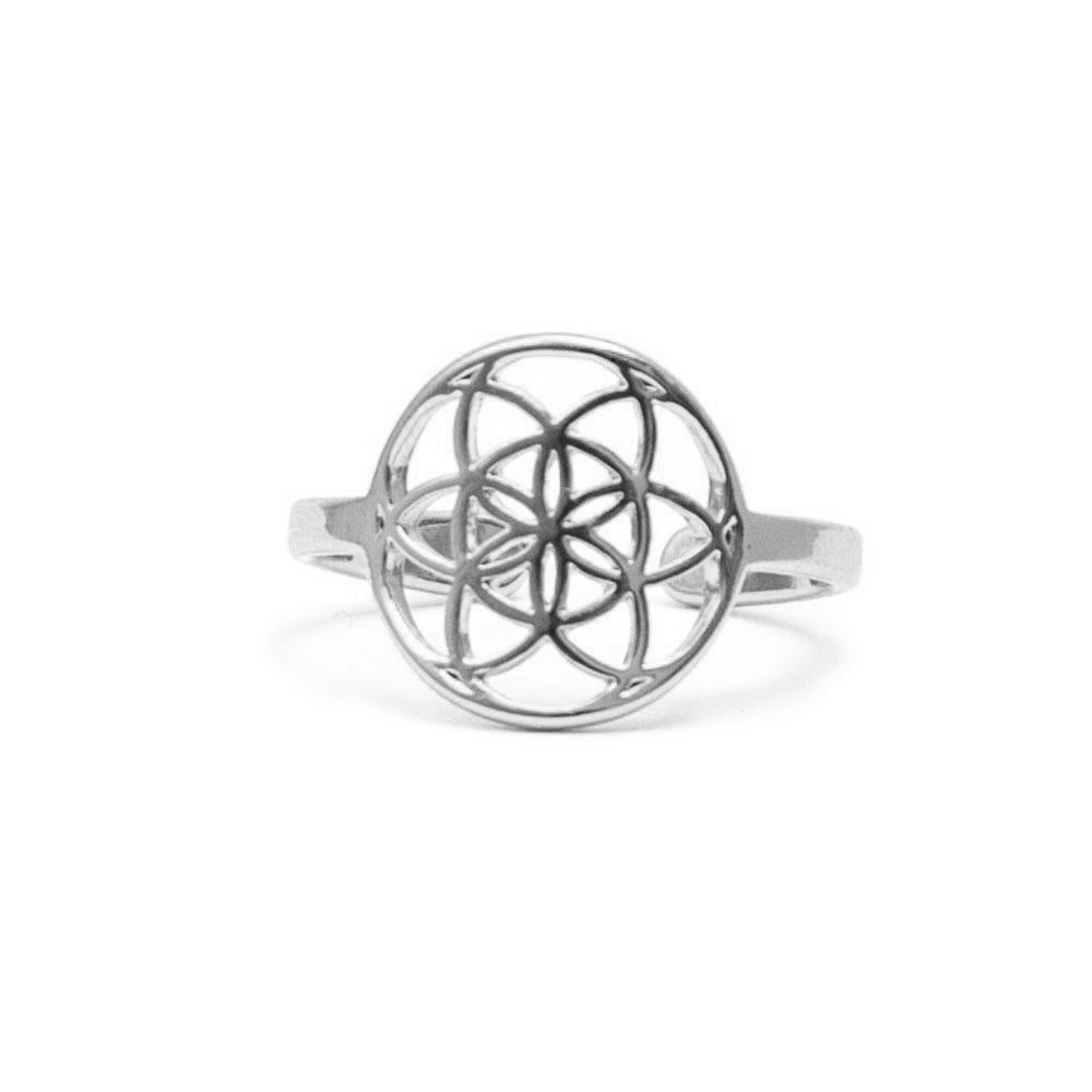 Tiny Seed of Life Ring - Silver