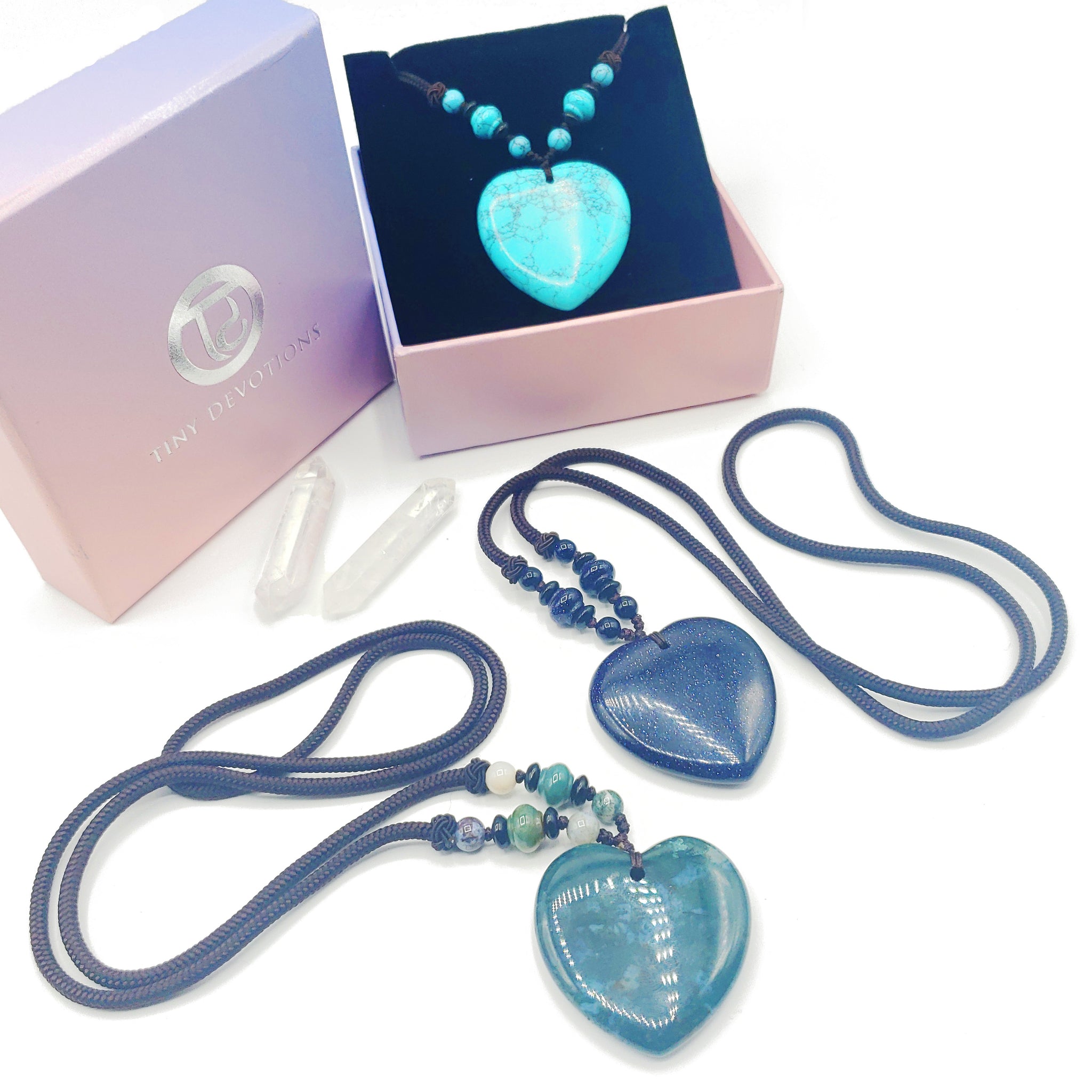 Blue Sandstone Heart Detox Necklace.