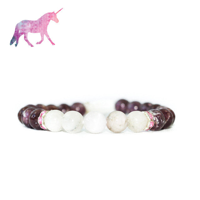 The Unicorn | Kunzite + Lepidolite Mala Beads.