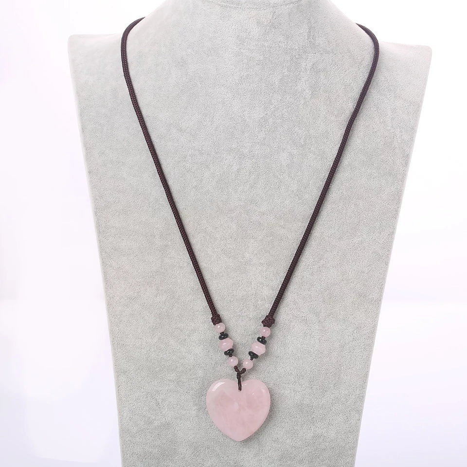 Rose Quartz Heart Detox Necklace.