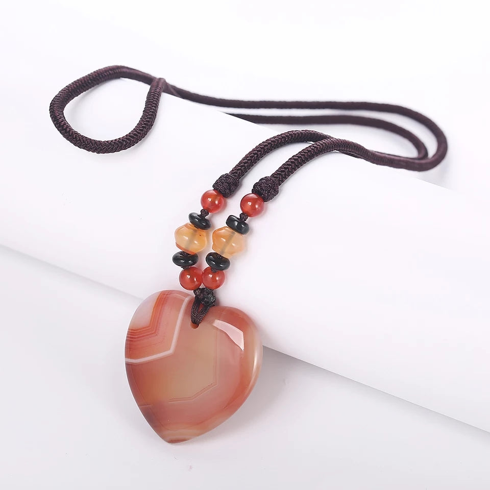 Red Agate Heart Detox Necklace.