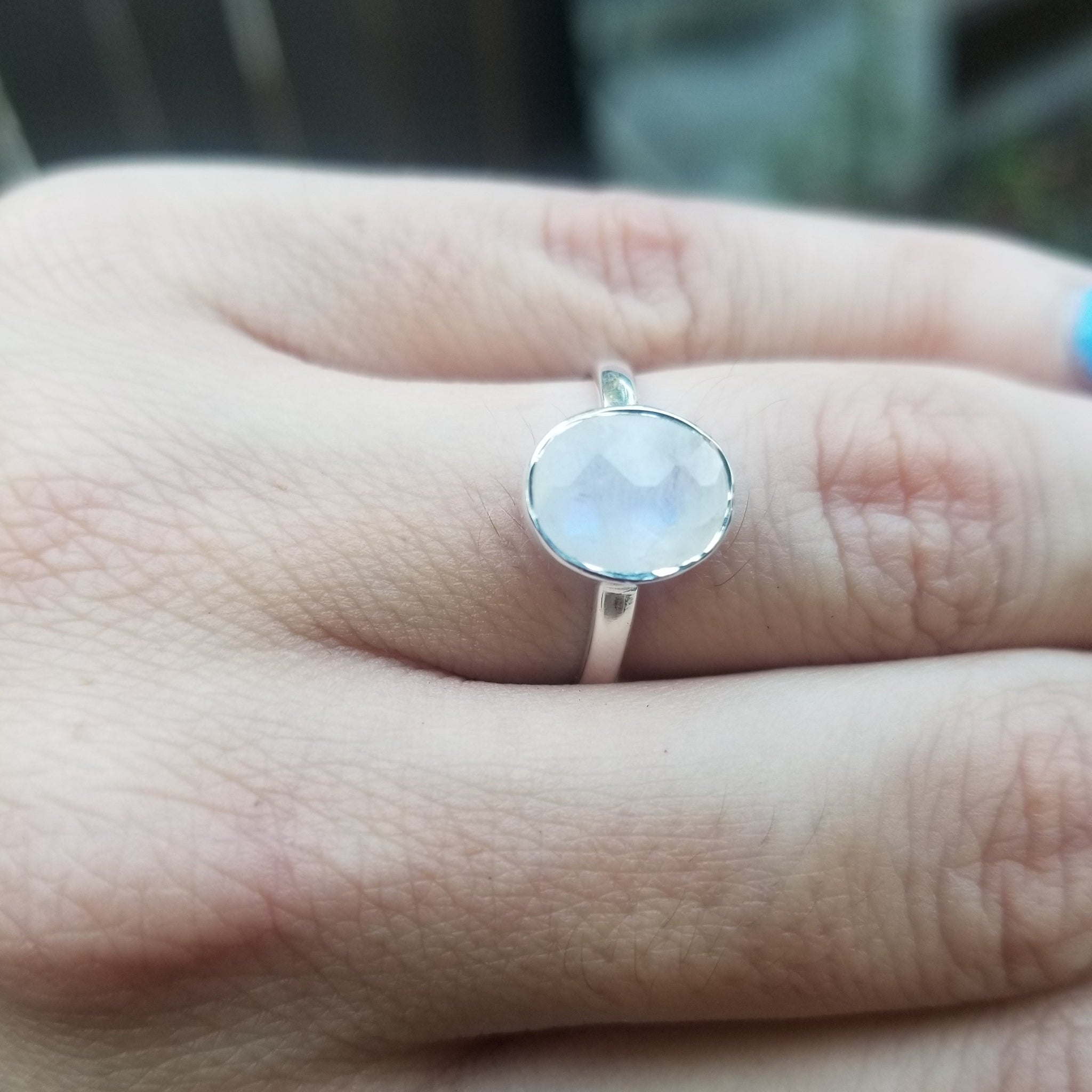 Baby Moon Faceted Ring.
