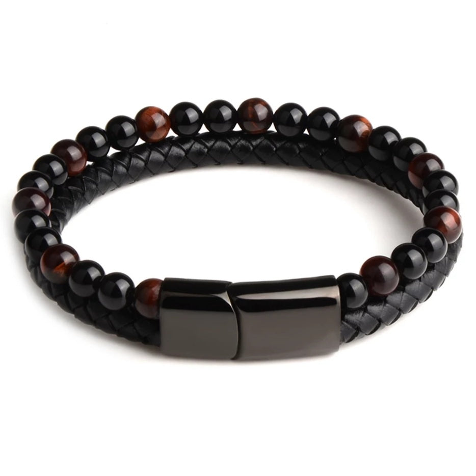 Energy Men's Power Bracelet | Mala Beads Japa Meditation Necklaces Sacred Geometry Healing Spiritual Crystal Collections.
