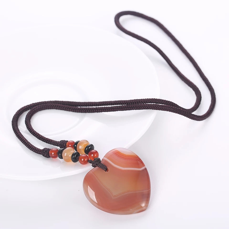 Red Agate Heart Detox Necklace.