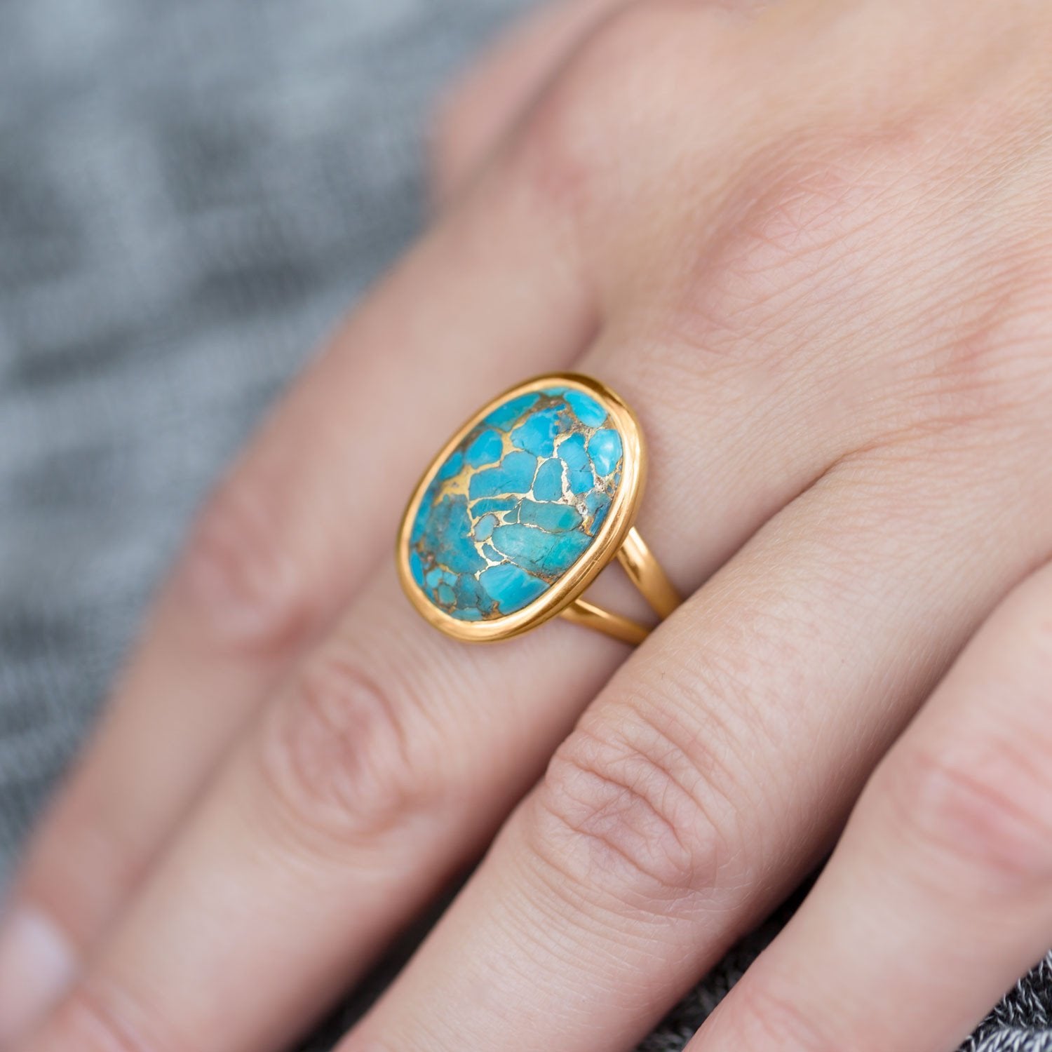 Turquoise + Gold Ring.