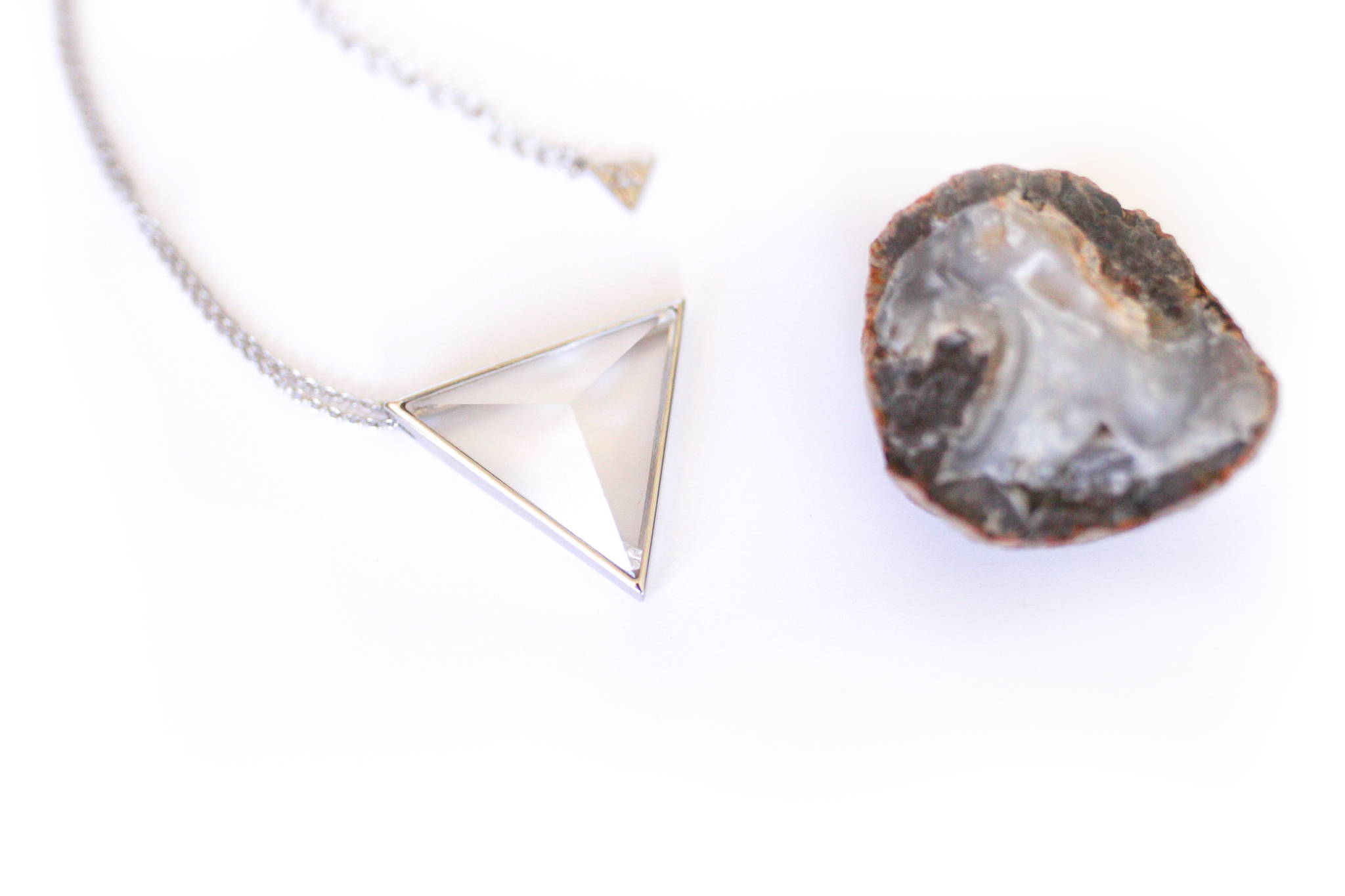 Clarity Priestess Triangle Prism Diamond Grade Quartz in Silver