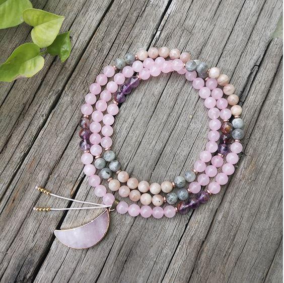 Over The Moon Mala Bead Necklace.