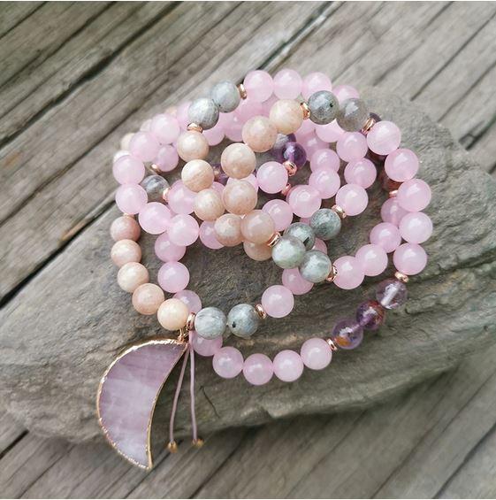 Over The Moon Mala Bead Necklace.