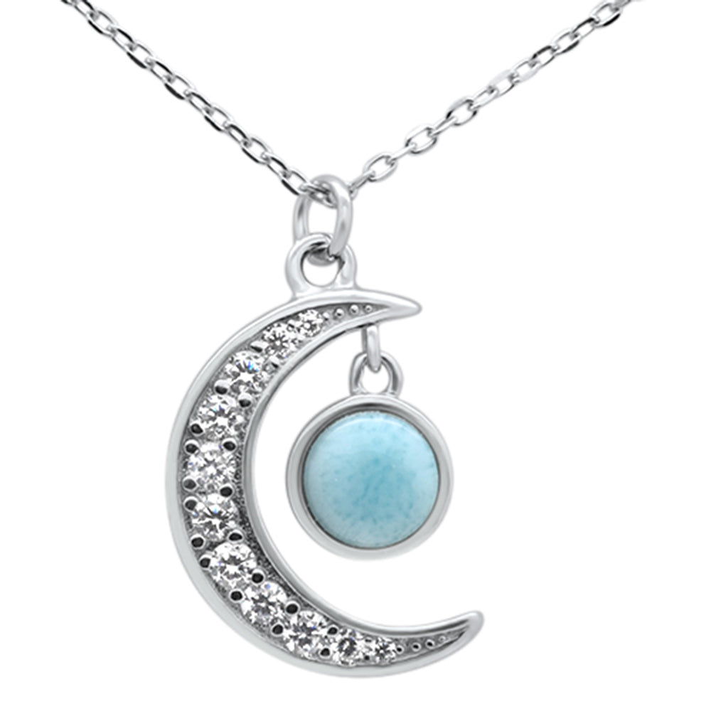 Luna Larimar + Sterling Silver Pendant Necklace