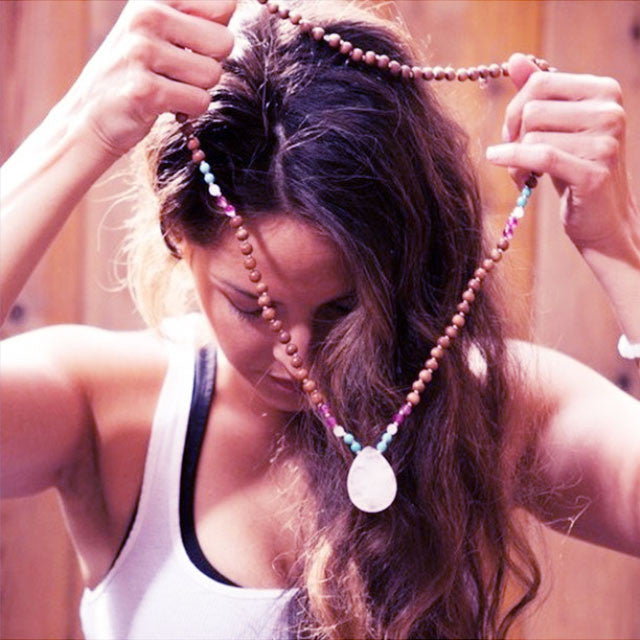 Heart Chakra Mala | Mala Beads Japa Meditation Necklaces Sacred Geometry Healing Spiritual Crystal Collections.