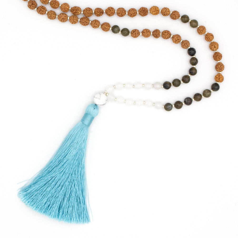 Dream Seeker Tassel Mala | Mala Beads Japa Meditation Necklaces Sacred Geometry Healing Spiritual Crystal Collections.