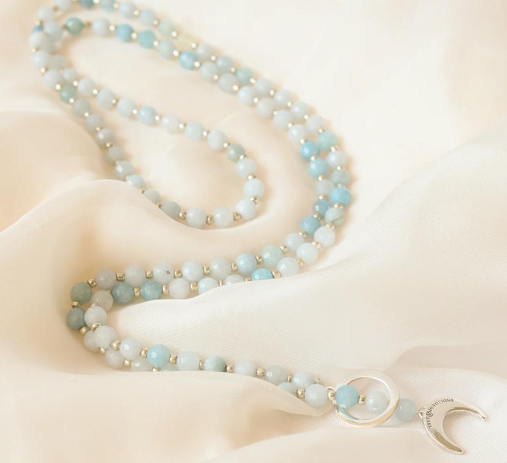 Aquamarine Limitless Mala Beads.