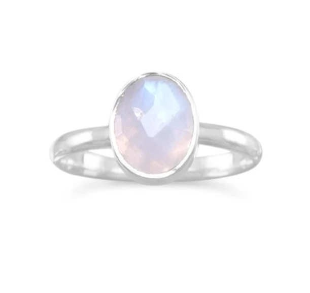 Baby Moon Faceted Ring.