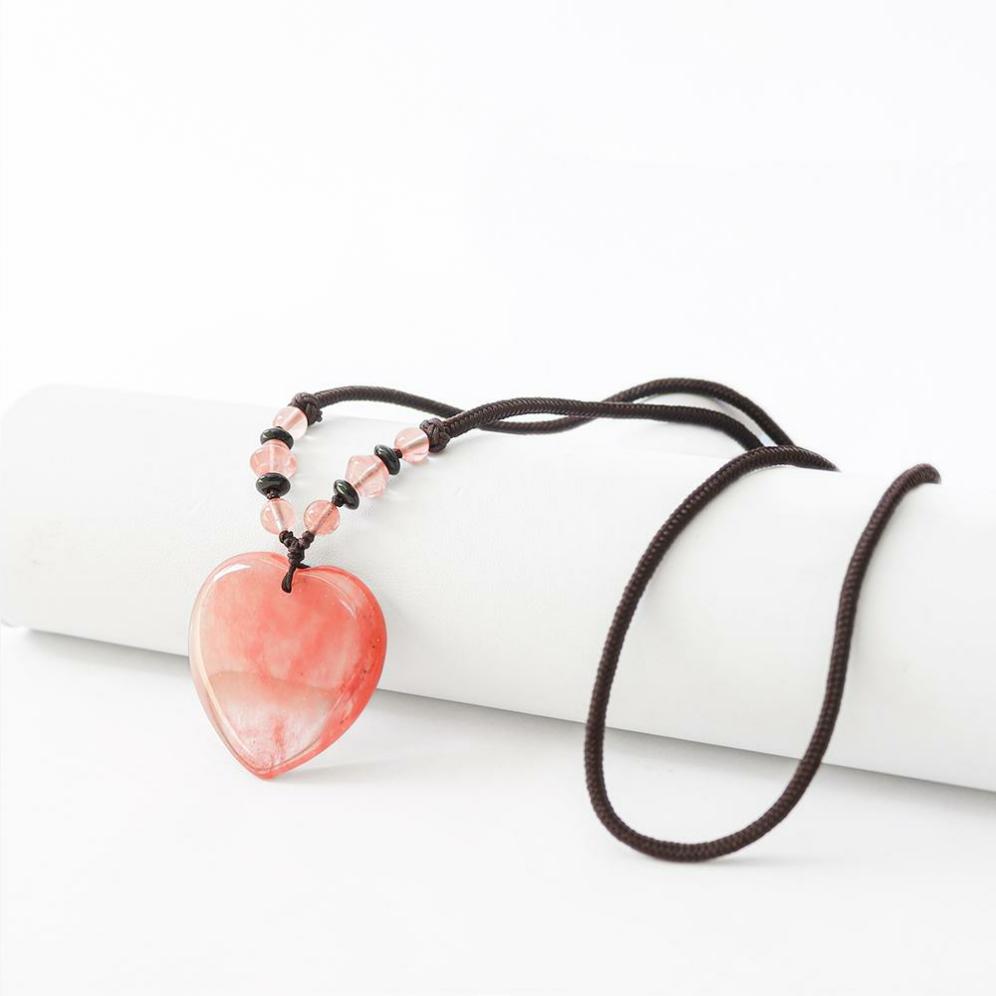 Cherry Quartz Heart Detox Necklace.