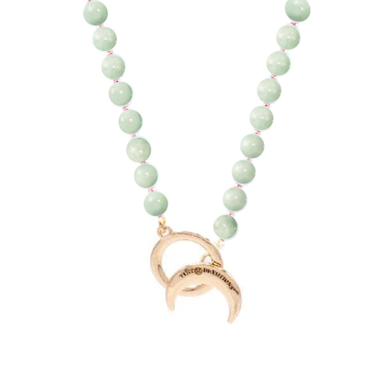Green Moonstone Limitless Mala | Mala Beads Japa Meditation Necklaces Sacred Geometry Healing Spiritual Crystal Collections.