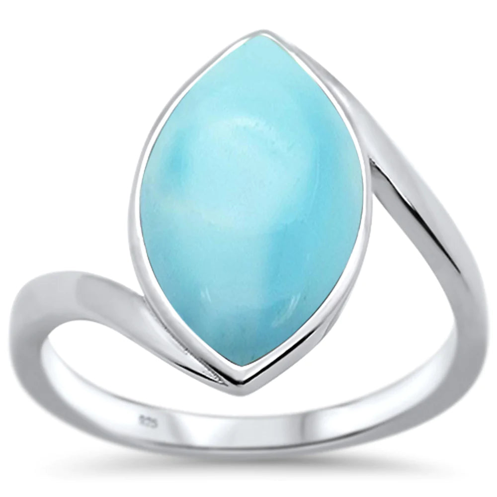 Universe Larimar + Sterling Silver Marquise Ring