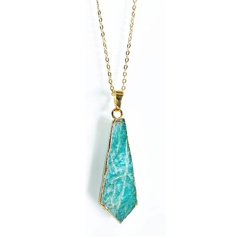 Lucky Amazonite Necklace in Gold.