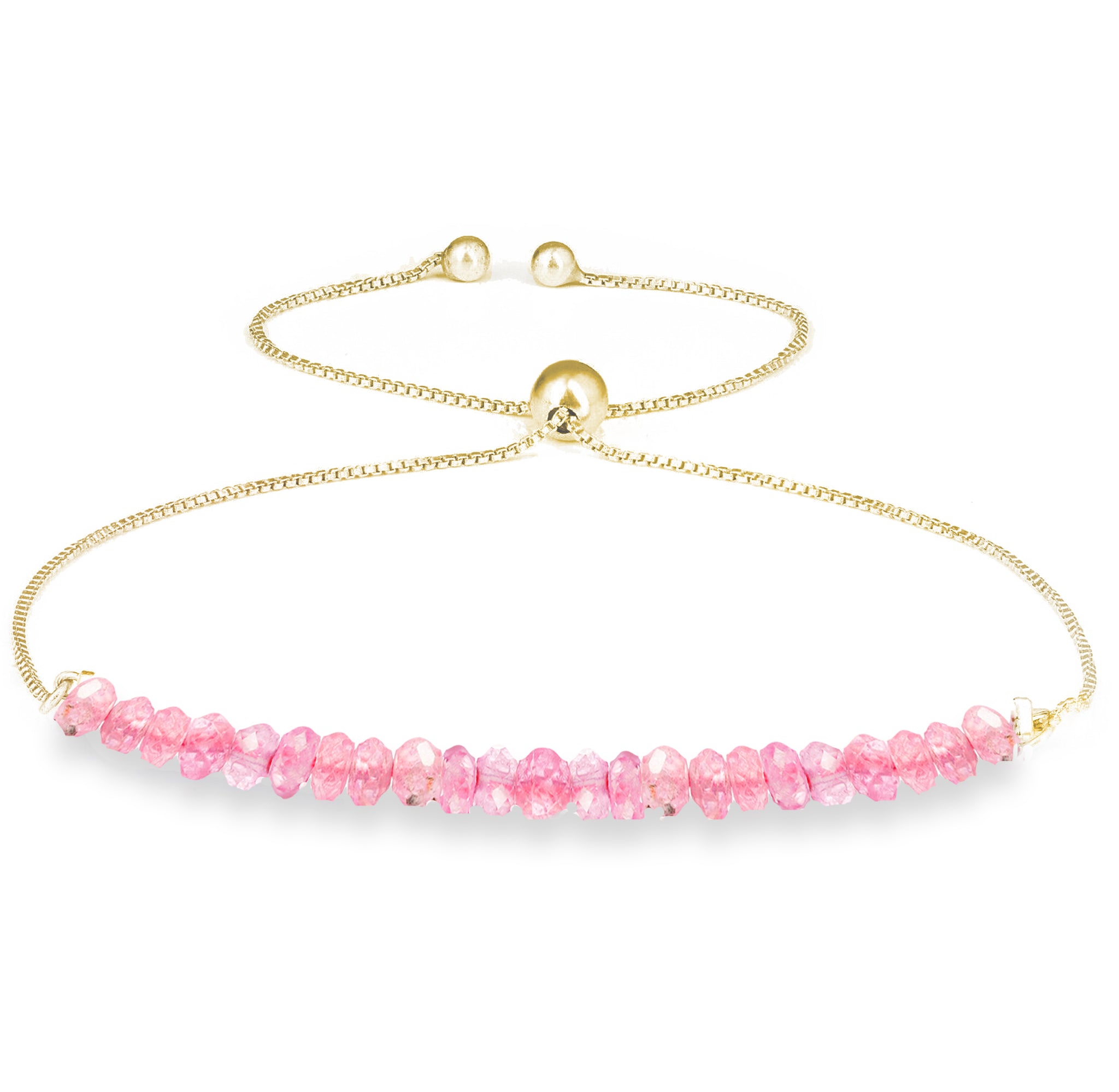 Goal Digger Pink Sapphire Adjustable Bolo Bracelet | Silver, Rose Gold, + Gold