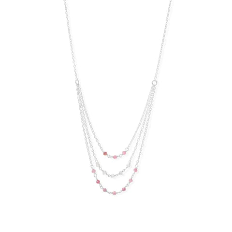 Divinity Tourmaline, Moonstone + Sterling Silver Layered Necklace